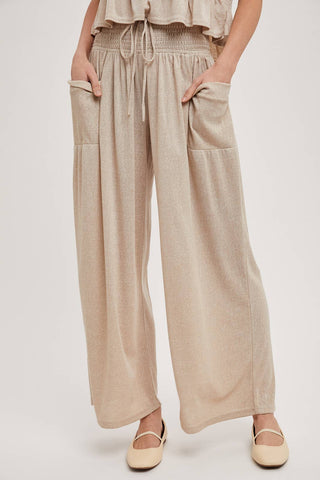 Bellamy Relaxed Knit Smocked Top and Wide Pants Set-Outfit Sets-Bluivy-Fall Favorites,NewArrival-The Twisted Chandelier