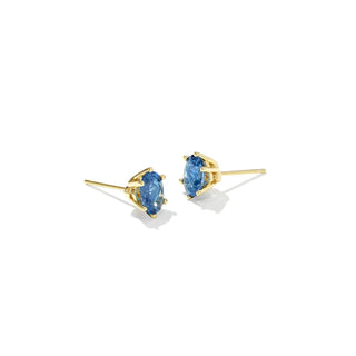 Kendra Scott Cailin Crystal Stud Earrings Gold Blue Crystal-Earrings-Kendra Scott-E2056GLD-The Twisted Chandelier