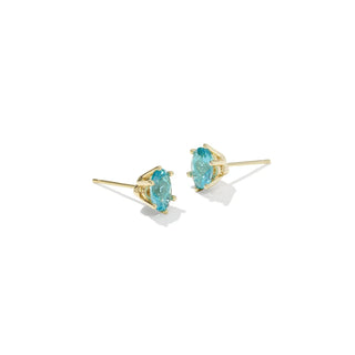Kendra Scott Cailin Crystal Stud Earrings Gold Aqua Crystal-Earrings-Kendra Scott-E2056GLD-The Twisted Chandelier