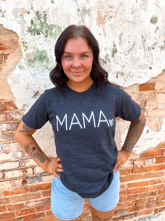 Mama Heart Graphic Tee-Apparel & Accessories-D&E Tees-11/11/24,1st md,FD 05/07/24,Max Retail,Tops Collection-The Twisted Chandelier