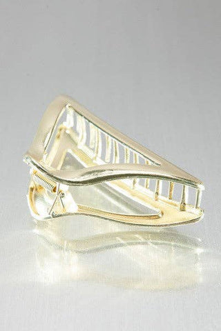 Metallic Casting Curved Triangle Hair Claw Clips-Hair Claws & Clips-JOSSLYN by wall to wall-40H552-GOLD-The Twisted Chandelier