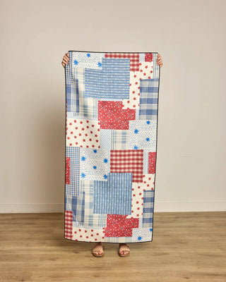 Stars and Stitches Beach Towel-Towels-Geometry-RWB-The Twisted Chandelier