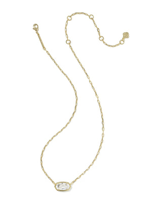 Kendra Scott Elisa Luxe Short Pendant Necklace Gold White Cz-Kendra Scott-N01475GLD-The Twisted Chandelier
