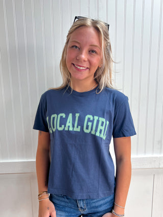 Local Girl Graphic Cropped Tee - Arch Jade-top-Local Boy Outfitters-FD 05/22/26,Tops Collection-The Twisted Chandelier