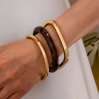 Tort & Gold Bangle Trio Bangle Set-JOSSLYN by wall to wall-80B1586-Set-The Twisted Chandelier