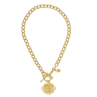 Susan Shaw Gold Horse Bit Toggle with Equestrian Drop Charm-Necklace-Susan Shaw-The Twisted Chandelier