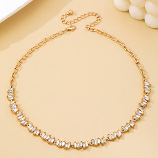 Jagged Pattern Baguette Crystal Necklace | 80N92964-JOSSLYN by wall to wall-The Twisted Chandelier