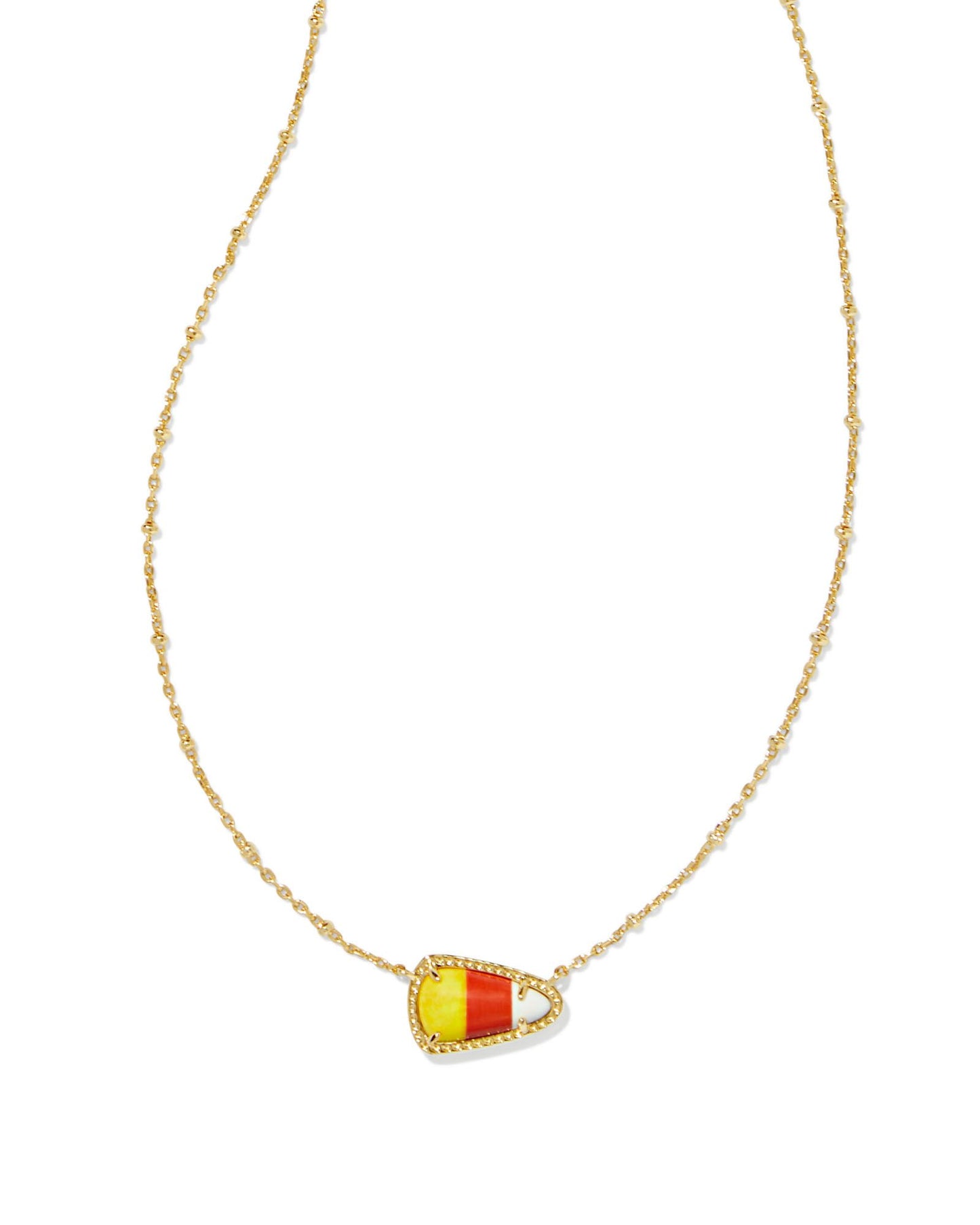 Kendra Scott Candy Corn Short Pendant Necklace Gold Candy Corn Magnesite-Necklaces-Kendra Scott-CR 09/05/24,FD 09/10/24,N00721GLD-The Twisted Chandelier