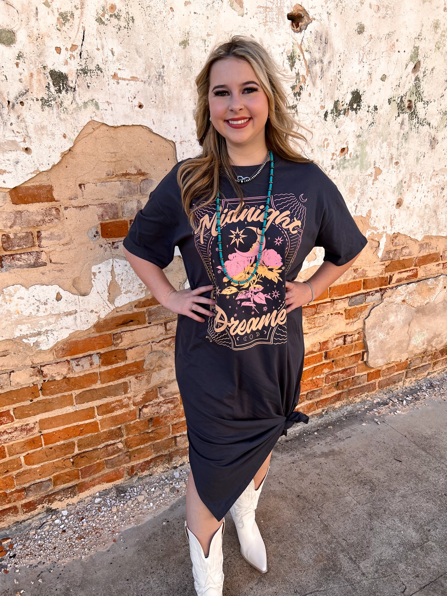 Midnight Dreamer Graphic Dress-Dresses-tres bien-& Jumpsuits,04/21/25,05/27/24,11/28/23 md,1st md,DJR,Dresses,Max Retail,Rompers,western & concert-The Twisted Chandelier