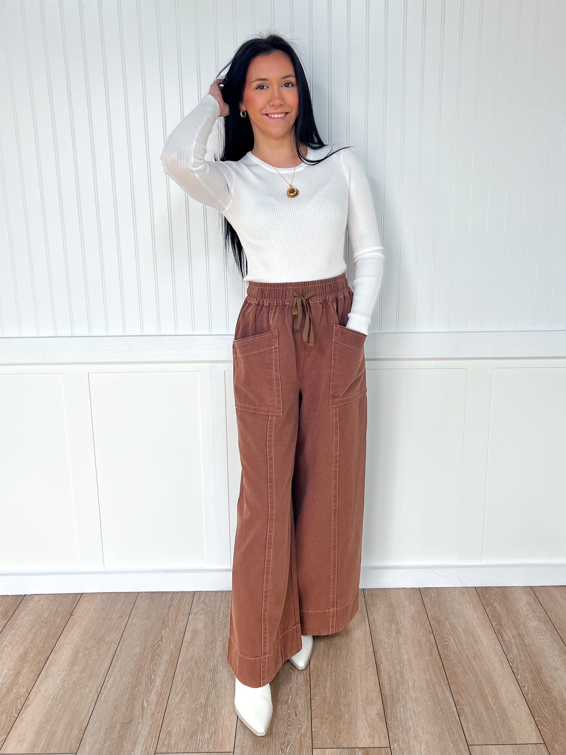 Collins Mineral Wash Wide Leg Elastic Waist Twill Pants-mittoshop-bottoms,FD 01/21/26-The Twisted Chandelier