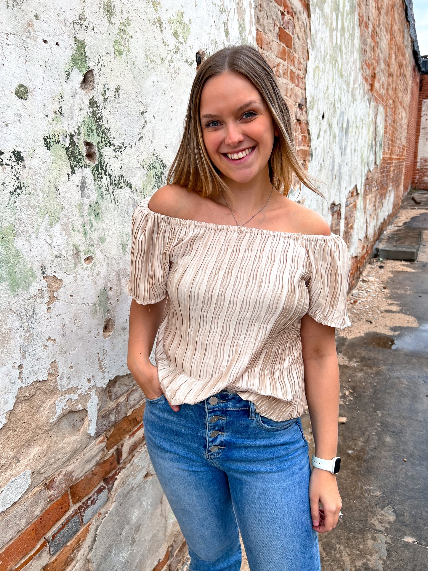 Aubrie Ivory Silk Top-Shirt-Southern Grace Wholesale-9307E,Bin d2,FD 03/05/24,Tops Collection-The Twisted Chandelier