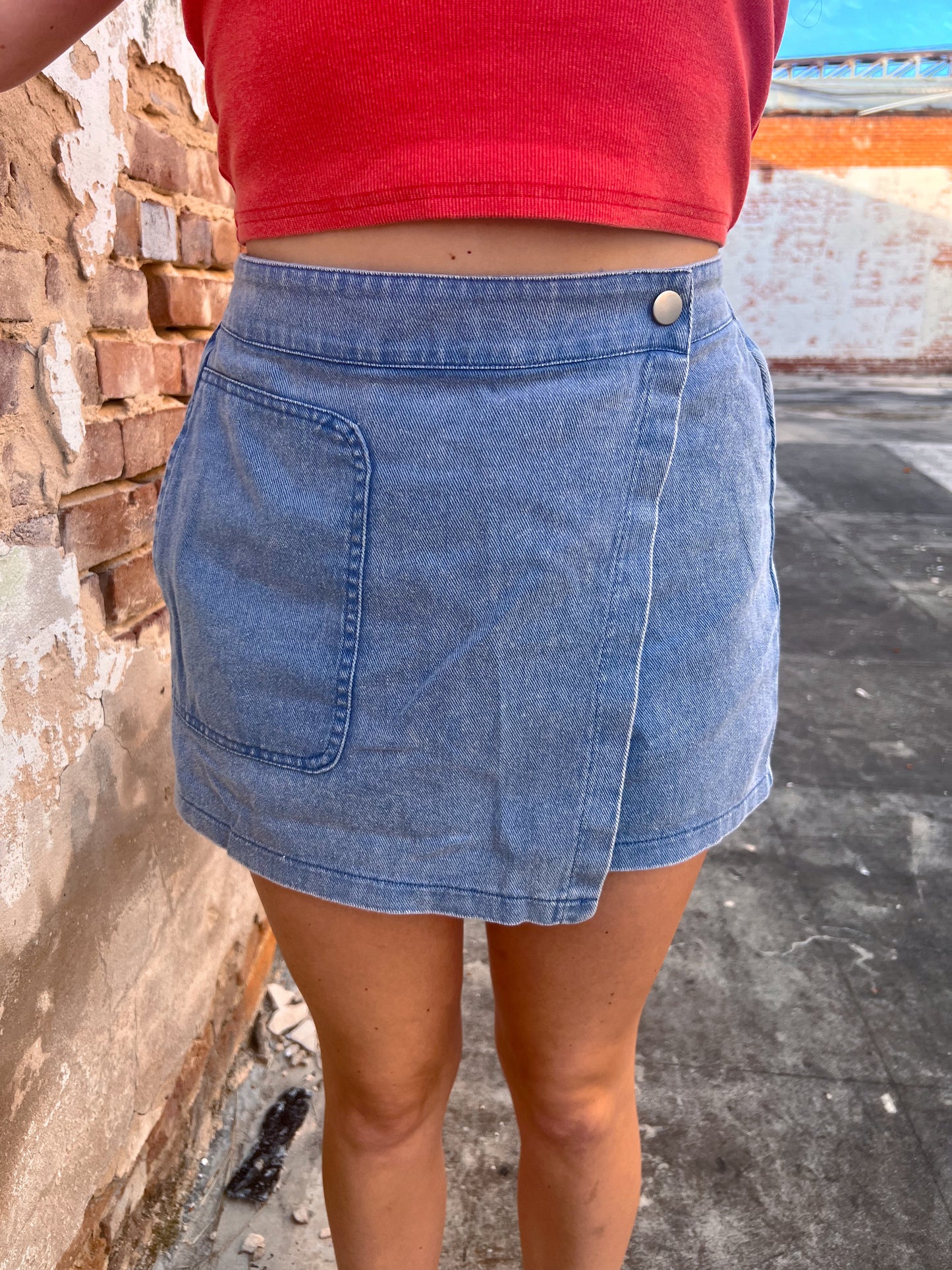 Jenna Mineral Washed Twill Skort With Elastic Waist-in february-Bin C5,bottom,bottoms,FD 05/27/25-The Twisted Chandelier