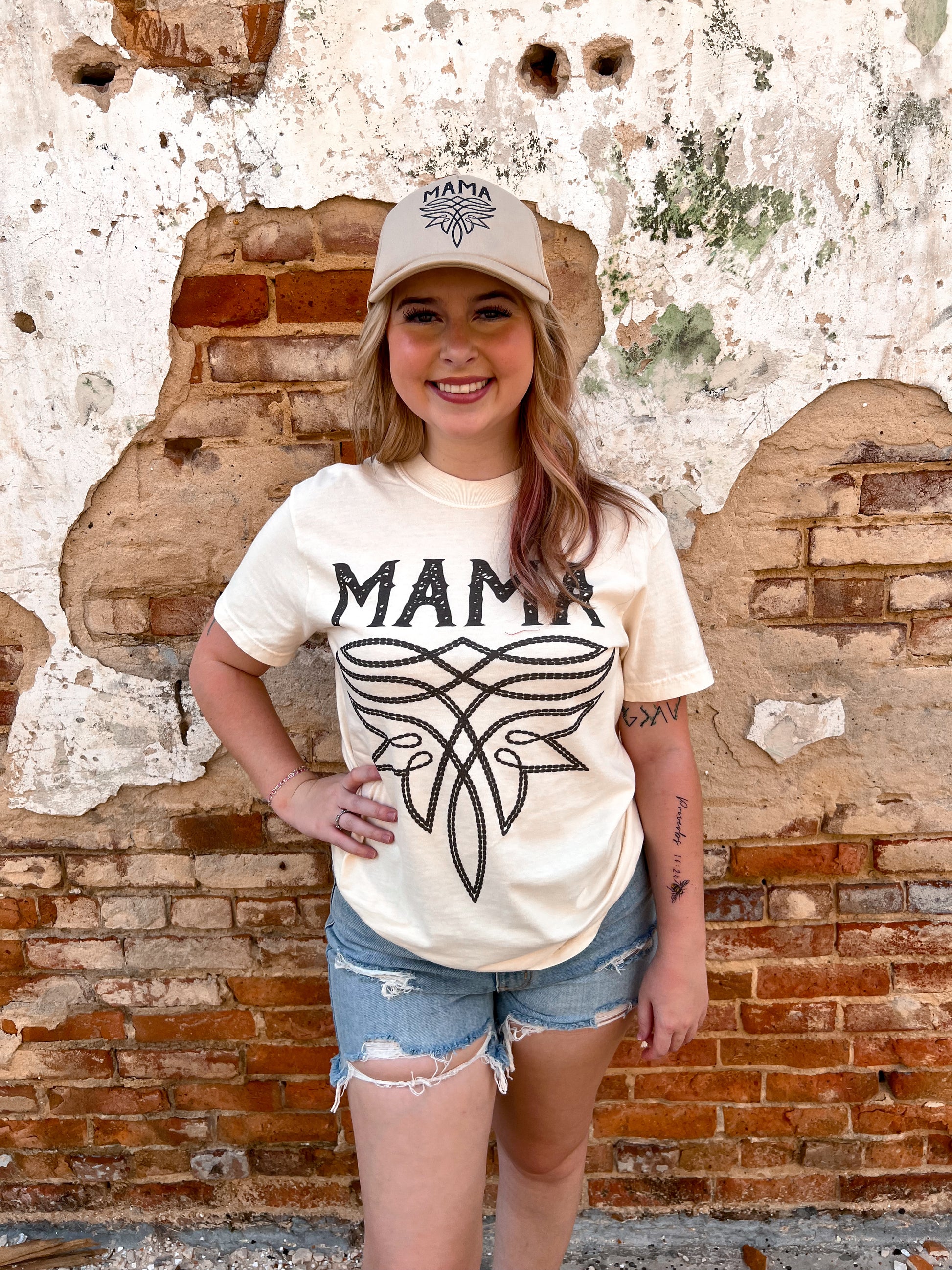 Western Mama Boot Stitch T-Shirt-Apparel & Accessories-Crazy Consuela-11/11/24,1st md,FD 05/07/24,Max Retail,Tops Collection-The Twisted Chandelier