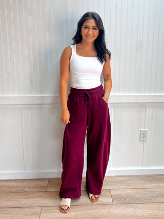 Ellison Fleece Barrel Leg Sweatpants-Pants-Zenana-bottoms,Fall Favorites,FD 09/19/26,gameday,NewArrival-The Twisted Chandelier