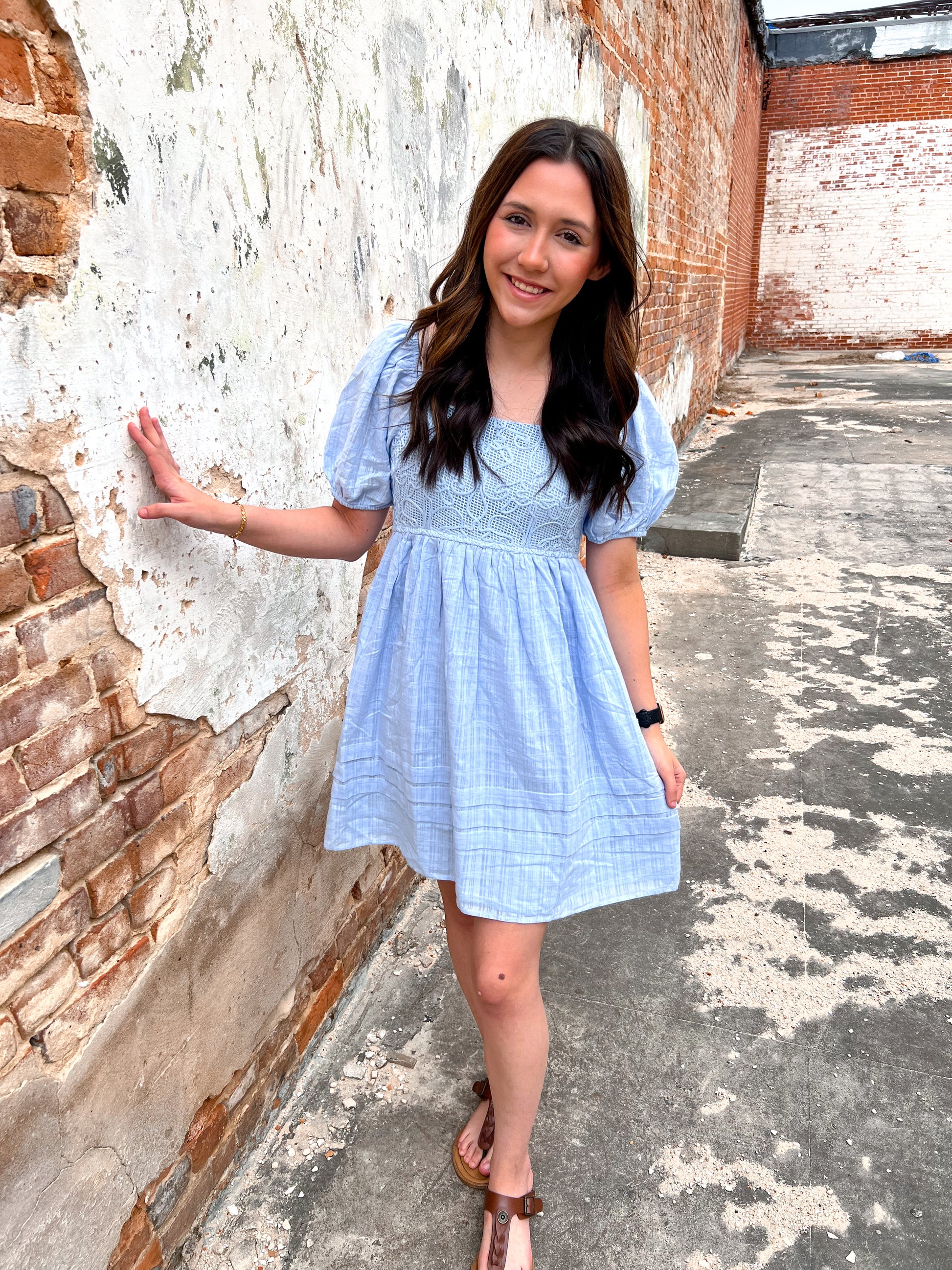 Malia Airy Cotton Gauze Crochet Mini Dress With Smocked Back-Mini Dress-in february-BIN D3,DJR,FD 04/08/25-The Twisted Chandelier