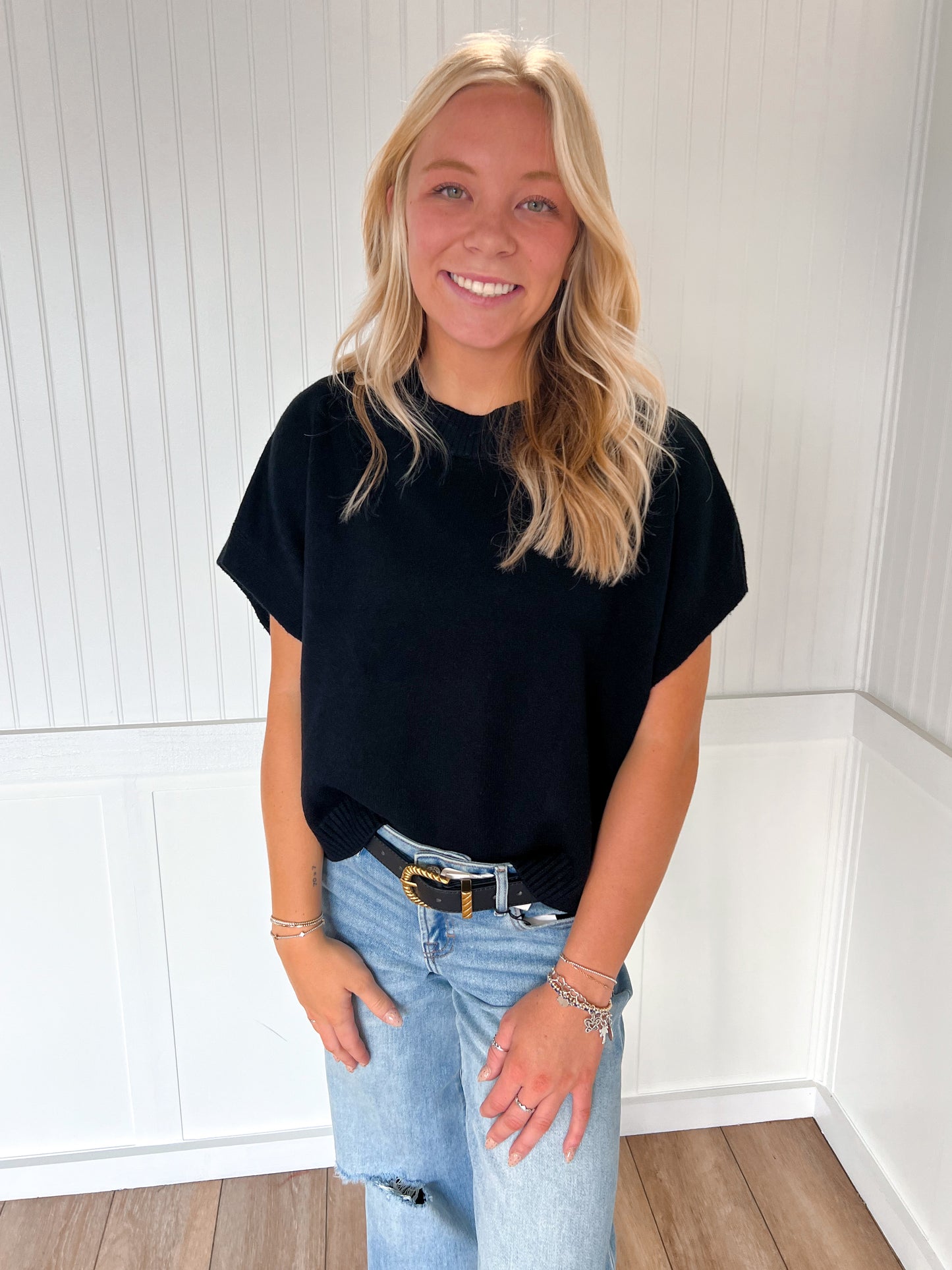 Marcie Dropped Shoulder Sweater Top - Black-PINCH-FD 12/22/25,Tops Collection-The Twisted Chandelier