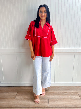 Kennedy Solid Short Sleeve Top-top-Entro-FD 06/17/26,Tops Collection-The Twisted Chandelier