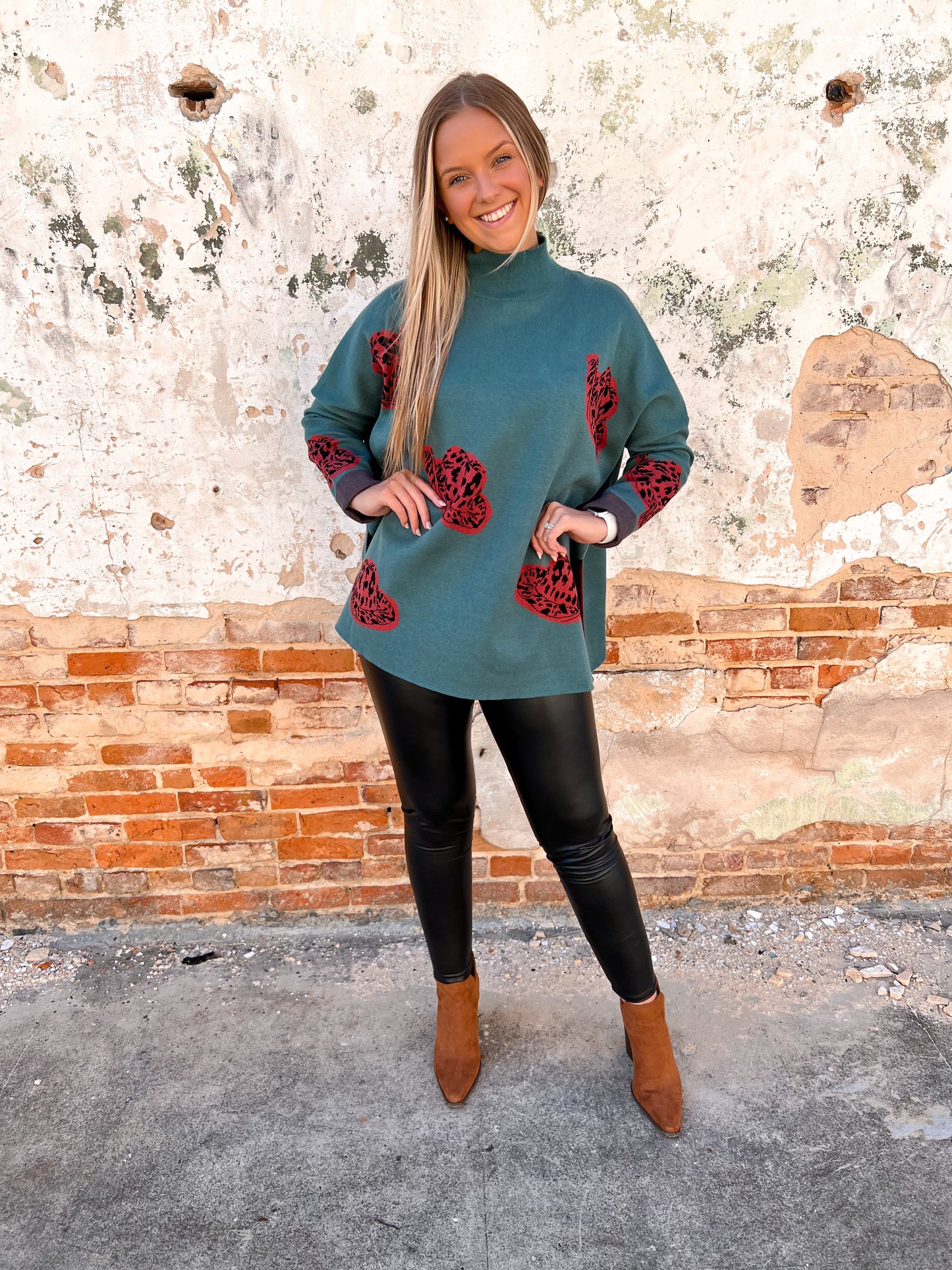Alexandra Cowboy Hat Mock Neck Long Sleeve Sweater Top-Top-Entro-Max Retail,not on the floor only in totes,Tops Collection,western & concert,Winter Tote T1-The Twisted Chandelier