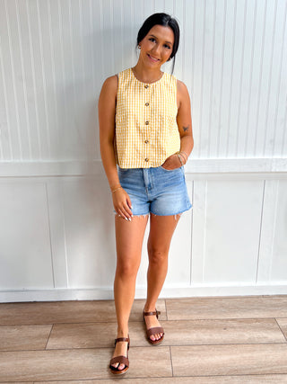 Maggie Gingham Sleeveless Top-Top-Entro-FD 06/17/26,Tops Collection-The Twisted Chandelier