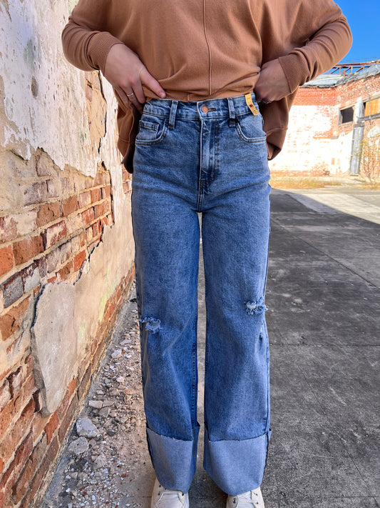 Lindsey High Waisted Wide Leg Jeans in Vintage Tinted Wash-Vibrant M.i.U-08/28/25,bottoms,CR 10/21/24,FD 10/22/24,OGP 74.95-The Twisted Chandelier