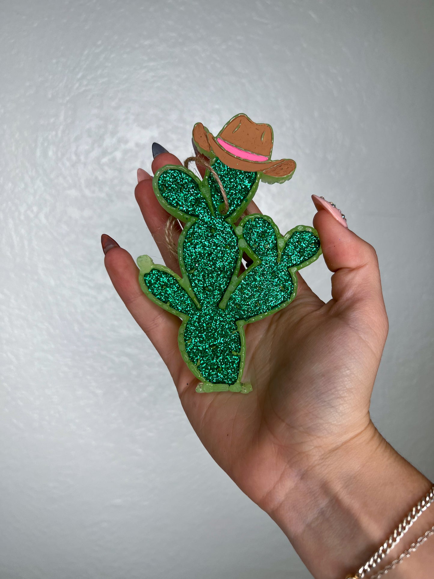 Cactus with Cowboy Hat Car Freshie-Southern Creek Wholesale-Leather-The Twisted Chandelier