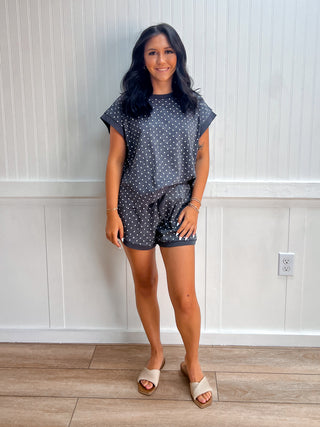 Josie Polka Dot Short Sleeve Top and Shorts Set-Outfit Sets-Sewn and Seen-FD 07/21/26-The Twisted Chandelier