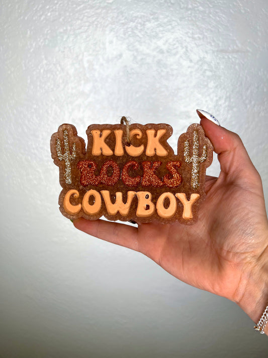 “Kick Rocks Cowboy” Car Freshie-Southern Creek Wholesale-The Twisted Chandelier