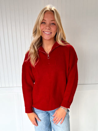 Myra Collared Half Zip-Up Long-Sleeve Knitted Sweater Top-Vine & Love-02/10/26,03/02/26,1/16/26,Double mystery bags,Winter bin-The Twisted Chandelier