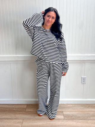 Berkley Lulu Mac Stripe Pants - Black-Outfit Sets-Girlie Girl Originals-bottoms,FD 09/16/26,NewArrival-The Twisted Chandelier