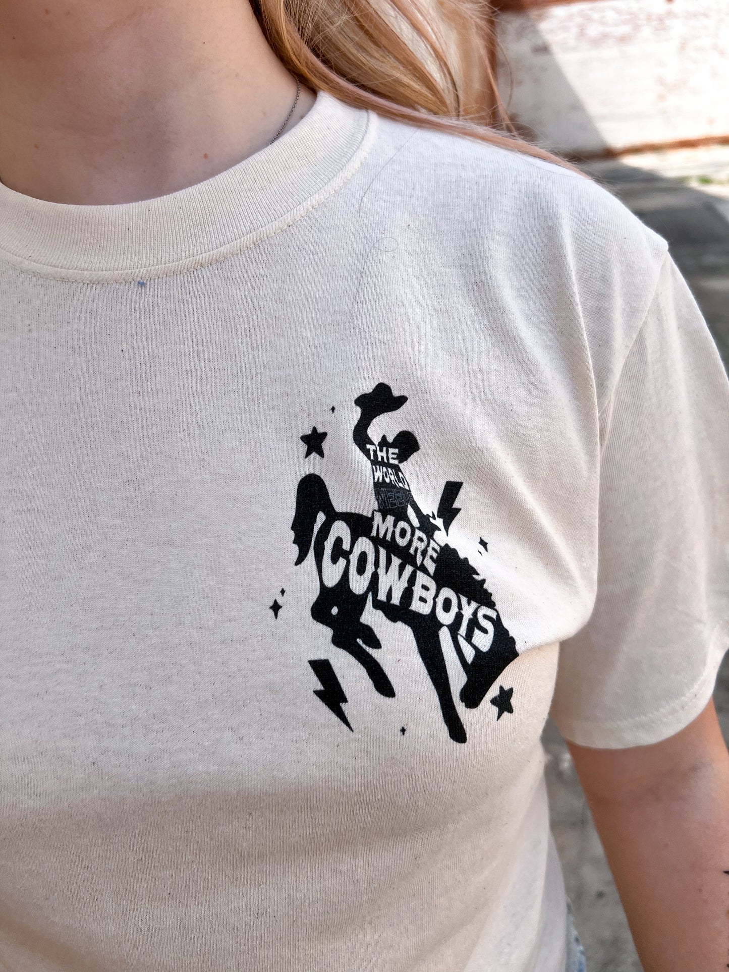 The World Needs More Cowboys Graphic Tee-Apparel & Accessories-spirit+tribe-Max Retail,Tops Collection-The Twisted Chandelier