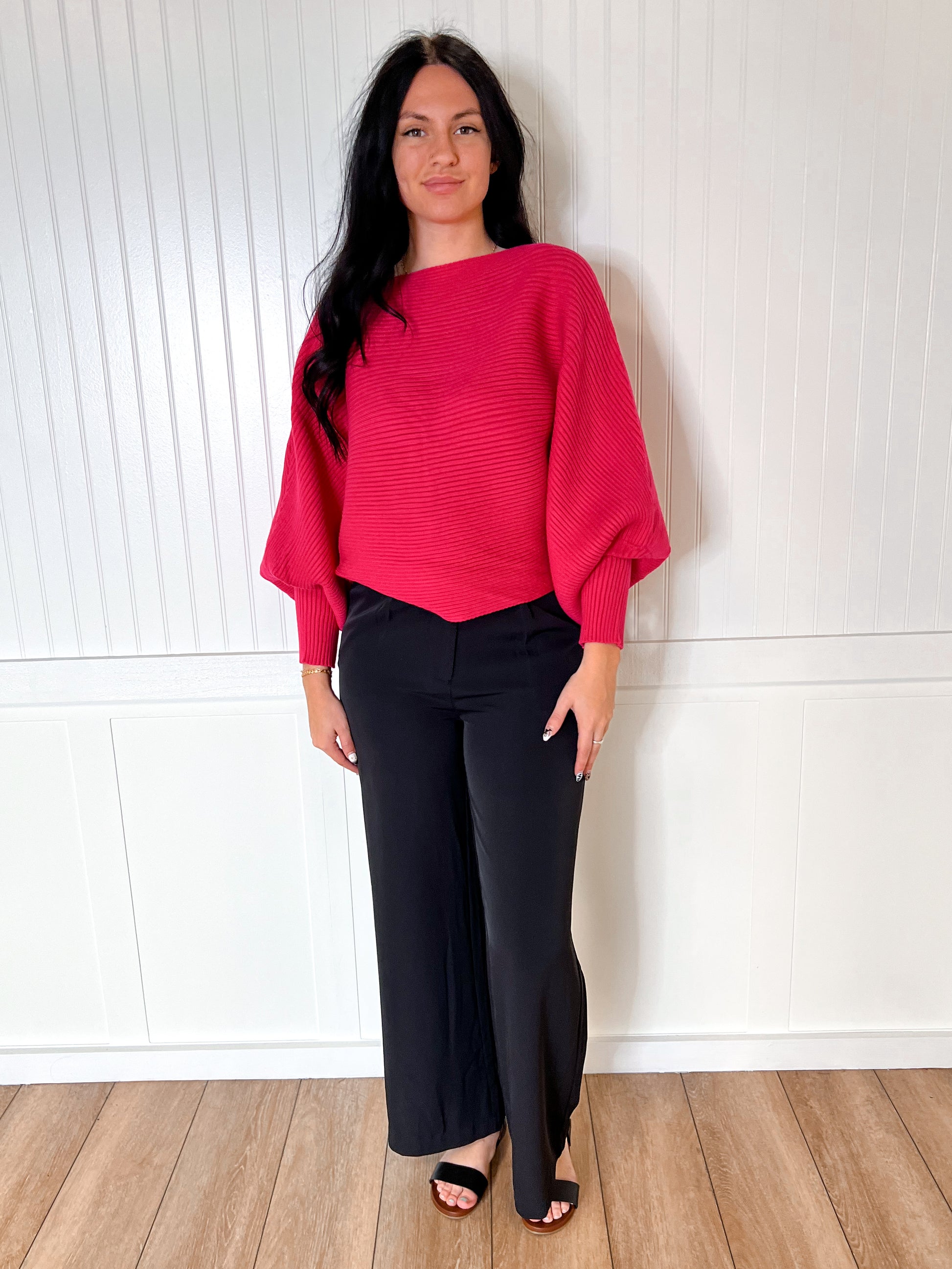 Raella Solid Point Wide Pants - Black-Pants-Umgee-04/21/25,05/27/24,12/03/25,1st md,BIN A2,bottoms,Max Retail-The Twisted Chandelier