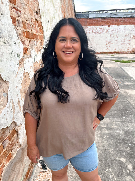 Joanie Elastic Sleeve Blouse Top - Plus-Apparel & Accessories-ee:some-09/03/24,1st md,Bin d2,FD 05/15/24,OGP 46.99,PTK9526,Tops Collection-The Twisted Chandelier
