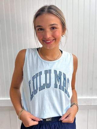 Sailor Stripe Adult Chambray Comfort Colors Tank-Top-Girlie Girl Originals-FD 07/31/26,Tops Collection-The Twisted Chandelier