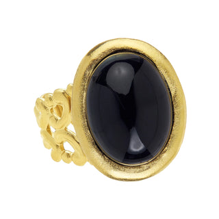 Susan Shaw Black Onyx Cabochon Ring-Ring-Susan Shaw-The Twisted Chandelier