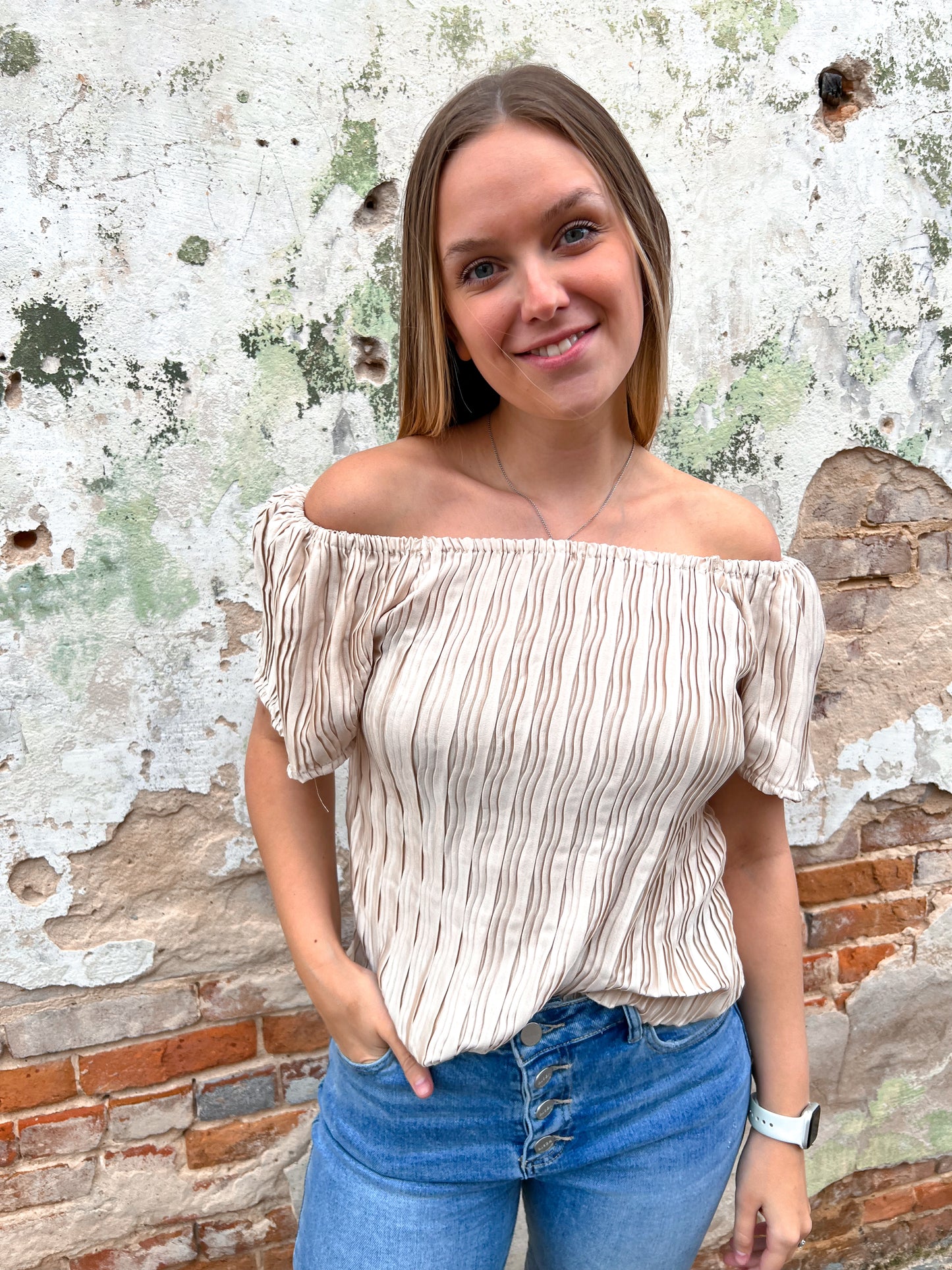 Aubrie Ivory Silk Top-Shirt-Southern Grace Wholesale-9307E,Bin d2,FD 03/05/24,Tops Collection-The Twisted Chandelier