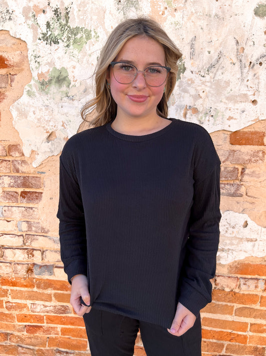 Hello Mello Cuddleblend Sweater - Back in Black-Loungewear-HELLO MELLO-04/25,1st md,BIN D3,Faire-The Twisted Chandelier