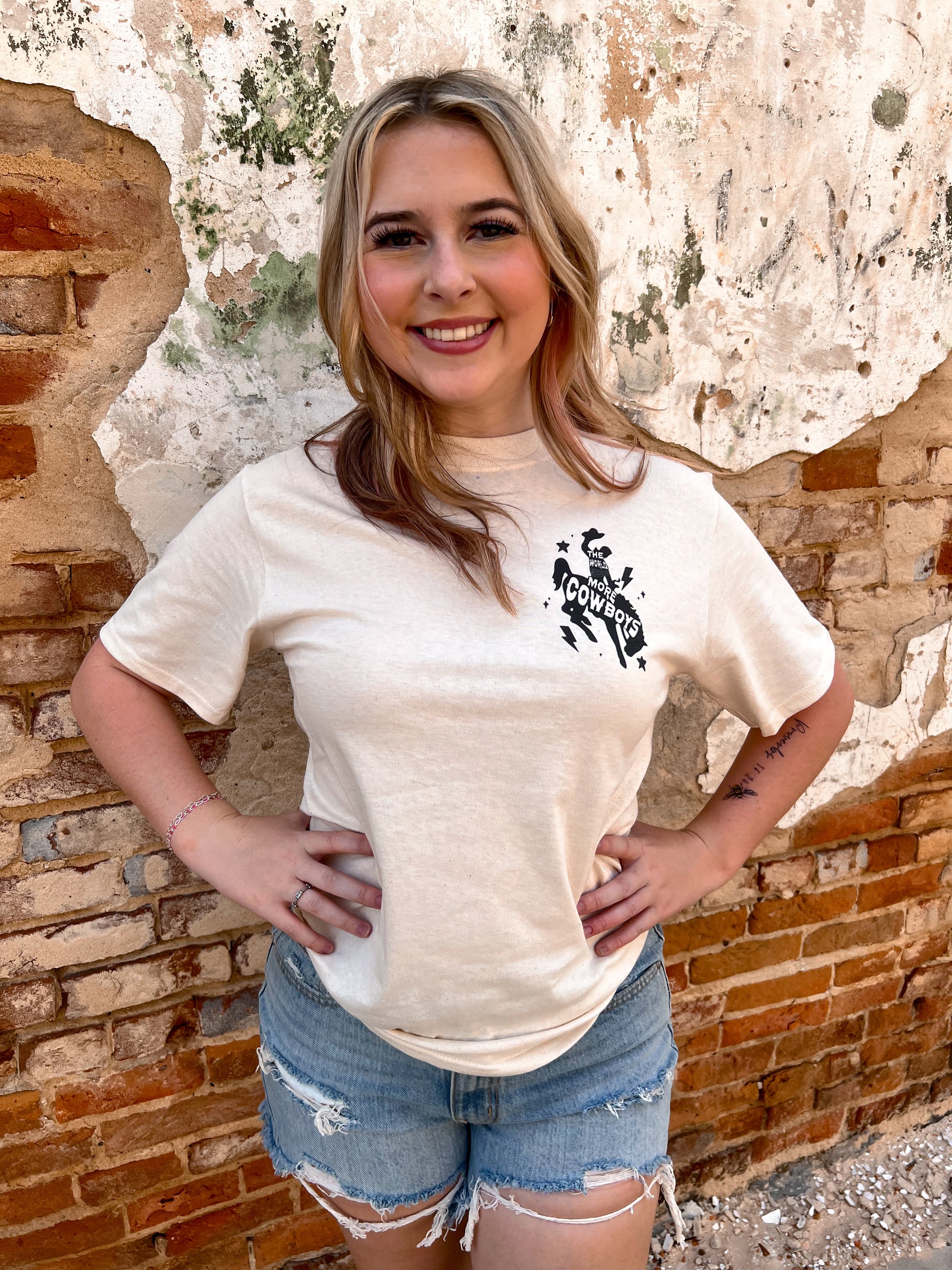 The World Needs More Cowboys Graphic Tee-Apparel & Accessories-spirit+tribe-Max Retail,Tops Collection-The Twisted Chandelier