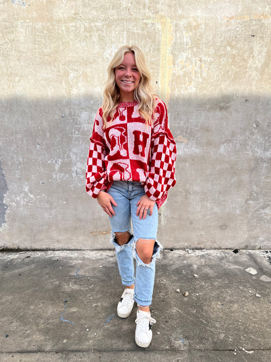 Oversized Sweater With Hohoho-Sweater-Fantastic Fawn-IFKT51707-09,not on the floor only in totes,Winter Tote T5-The Twisted Chandelier