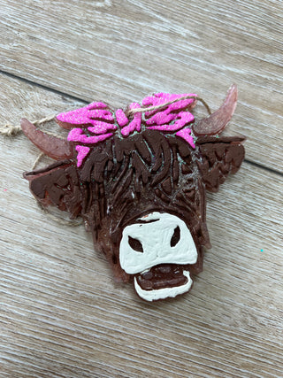Highland Cow Car Freshie-Car Freshie-Southern Creek Wholesale-Pink-The Twisted Chandelier