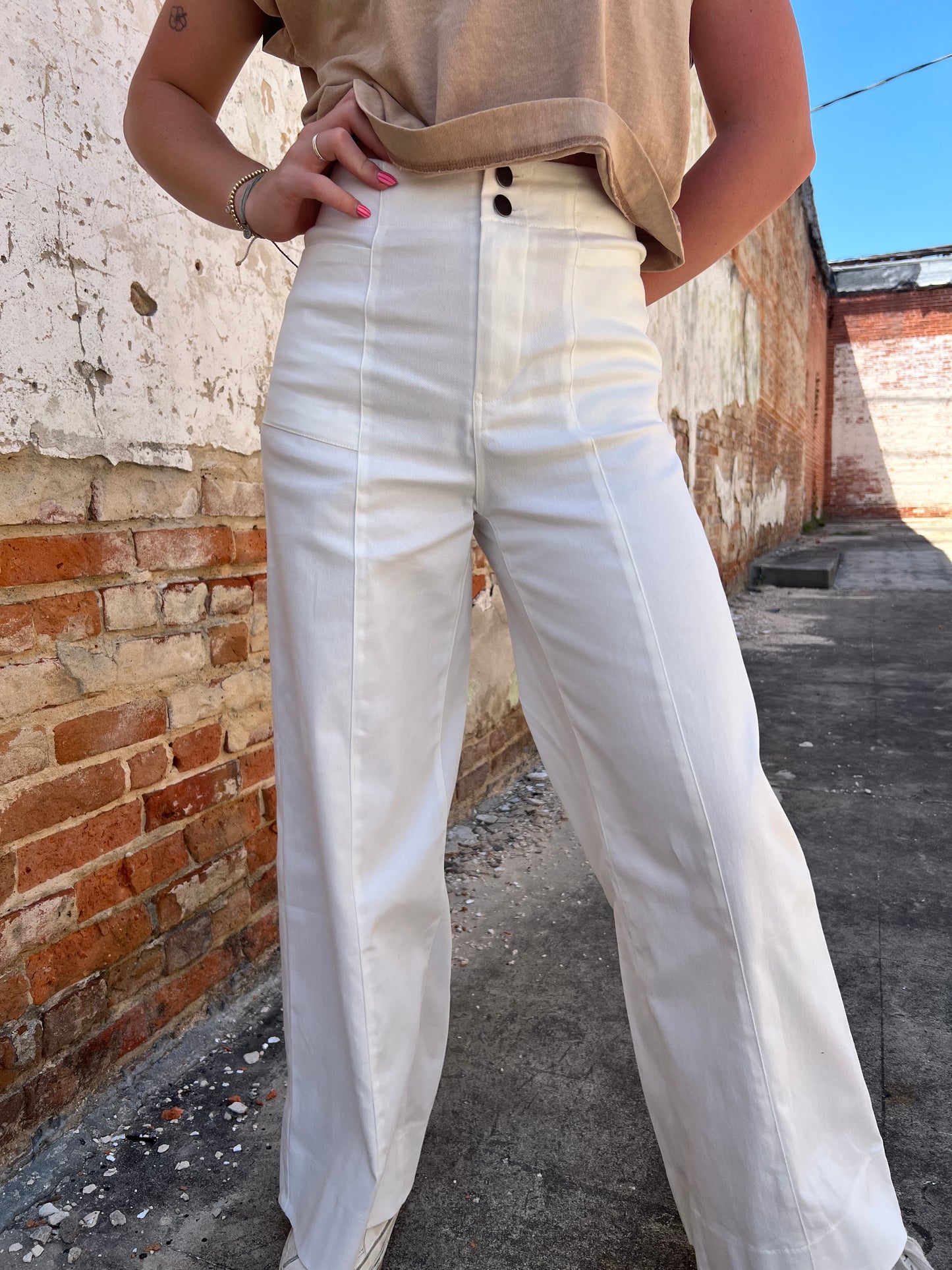 Fiona Wide Leg Full Length Stretchy Cotton Twill Pants-Apparel & Accessories-in february-08/28/25,Bin C5,bottoms,CR 04/16/25,FD 05/13/25,OGP 69.99-The Twisted Chandelier
