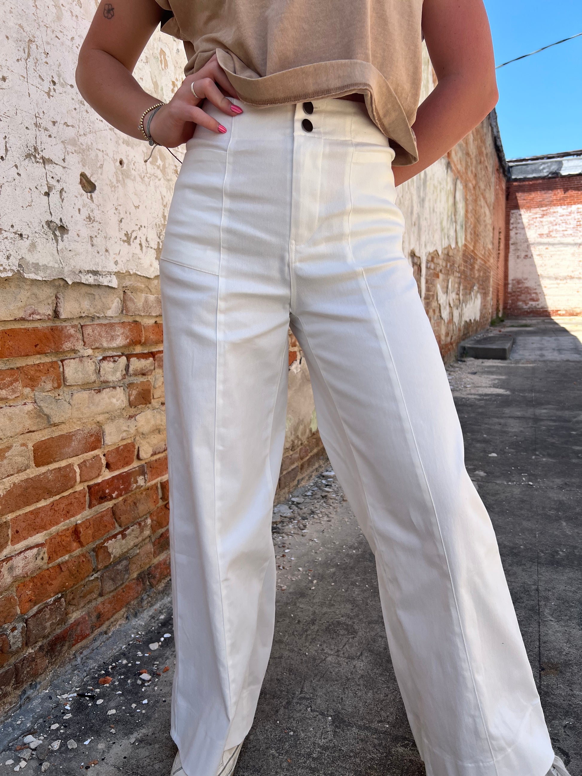 Fiona Wide Leg Full Length Stretchy Cotton Twill Pants-Apparel & Accessories-in february-08/28/25,Bin C5,bottoms,CR 04/16/25,FD 05/13/25,OGP 69.99-The Twisted Chandelier