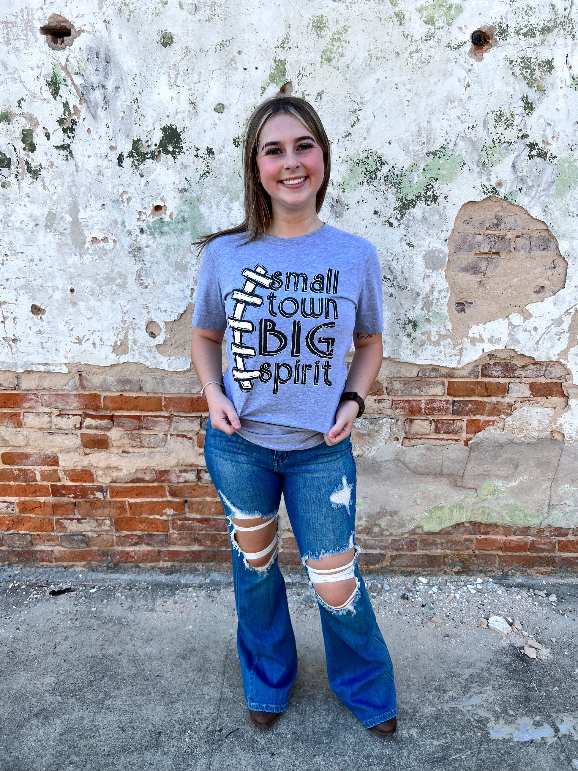 Small Town Big Spirit Tee-Shirts-p&pd-$25 & Under Sale,11/28/23 md,2nd md,Bin c1,Max Retail,Tops Collection-The Twisted Chandelier