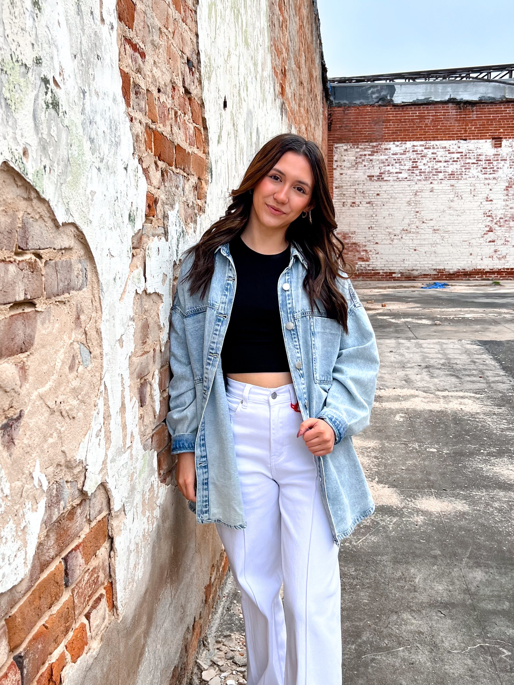 Sierra Ultra Lightweight Oversized Acid Washed Denim Shacket-Coats & Jackets-Rosa Clothing-Bin D1,FD 04/02/25-The Twisted Chandelier