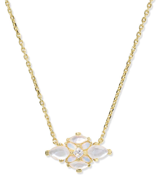 Kendra Scott Abbie Crystal Short Pendant Necklace Gold Neutral Mix-Kendra Scott-N01339GLD-The Twisted Chandelier