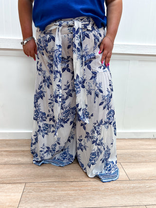 Savannah Wide Leg Tie Waist Printed Pants-Pants-ANGIE-B3663-A924,bottoms,FD 04/02/26-The Twisted Chandelier