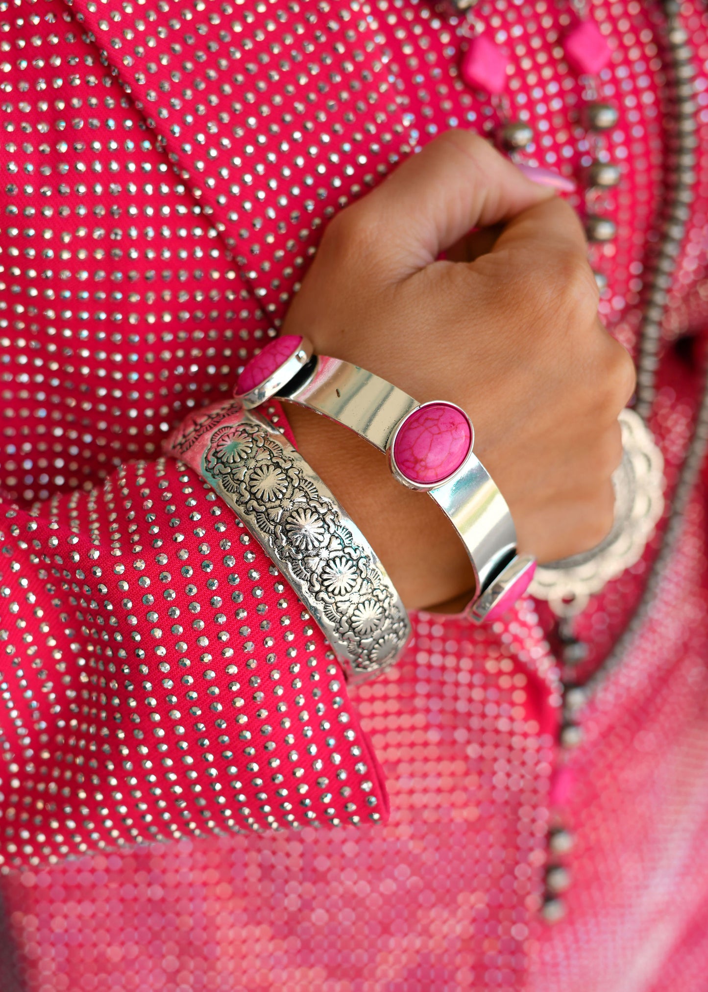 West and Co. Silver Stamped Burst Bangle-Bangles-West and Co.-western & concert-The Twisted Chandelier