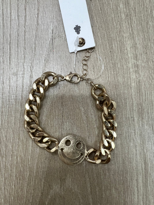 Gold Chain Smiley Face Bracelet-MY GIRL IN LA-The Twisted Chandelier