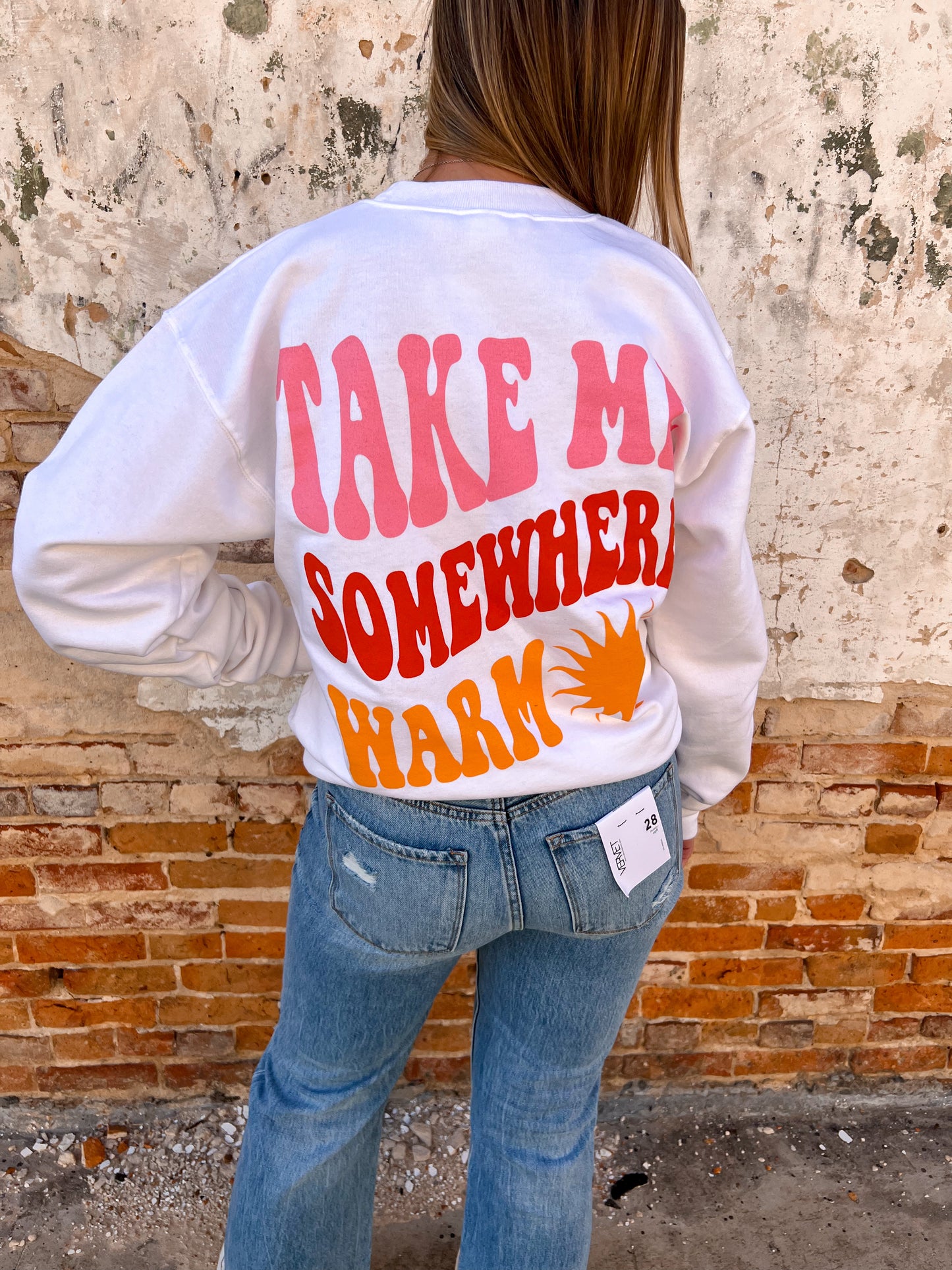 Take Me Somewhere Warm Sweatshirt-Top-friday+saturday-Max Retail,not on the floor only in totes,Tops Collection,Winter Tote T1-The Twisted Chandelier