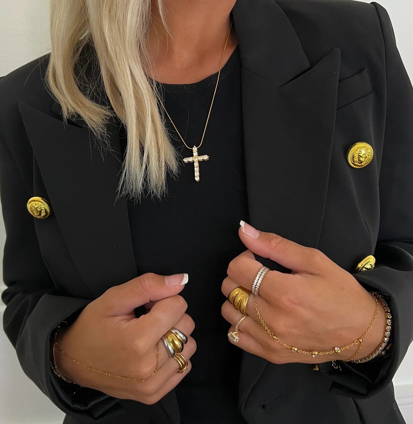 Chansutt Pearls XL Diamond Cross Necklace-Bracelets-CHANSUTTPEARLS-CR 03/31/25-The Twisted Chandelier