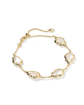 Kendra Scott Adriana Scallop Frame Delicate Chain Bracelet Gold Natural Mother Of Pearl-Bracelet-Kendra Scott-B00471GLD-The Twisted Chandelier